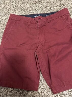 Men's Flat Front Stretch Shorts - Maroon
